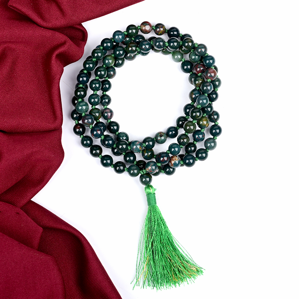 Natural Bloodstone Mala - 6 mm