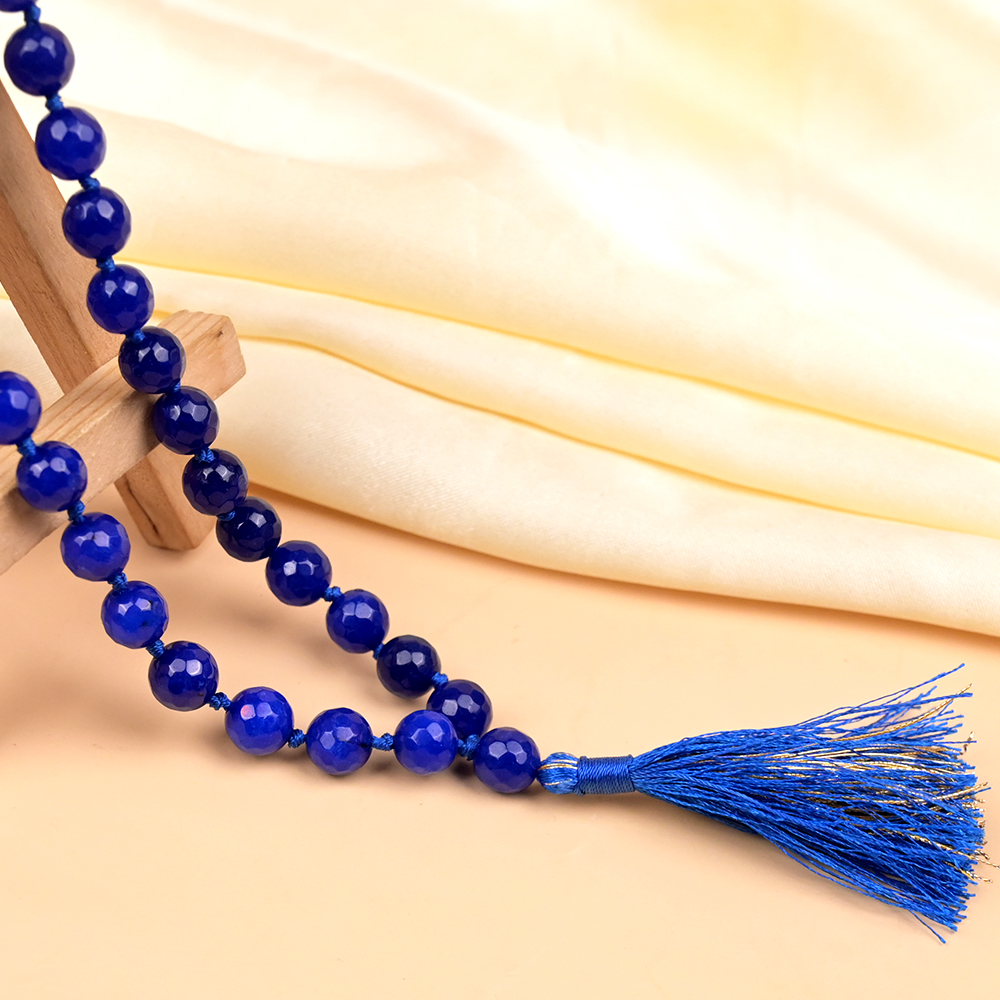 Faceted Blue Onyx Mala