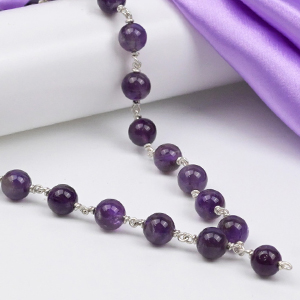 Amethyst 925 Silver Wire Mala