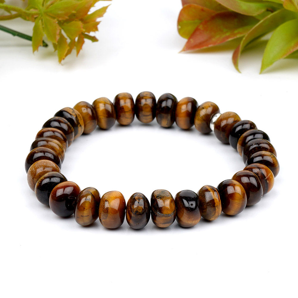 Tiger Eye Elliptical Beads Bracelet