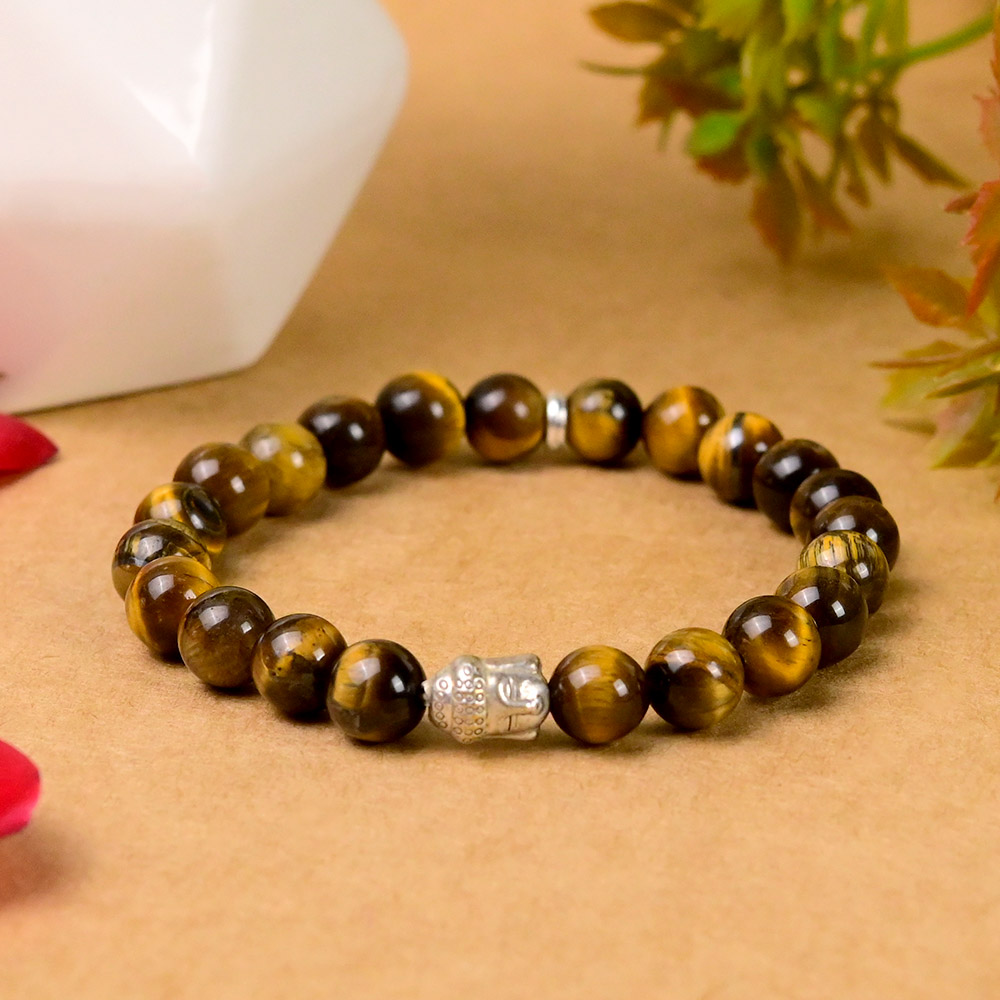 Tiger Eye Buddha Charm Bracelet