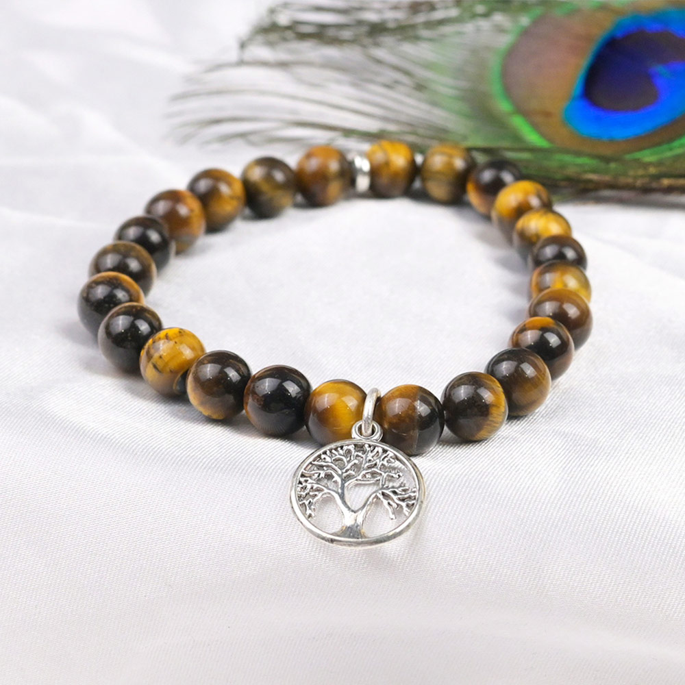 Tiger Eye Tree of Life Trinklet Bracelet