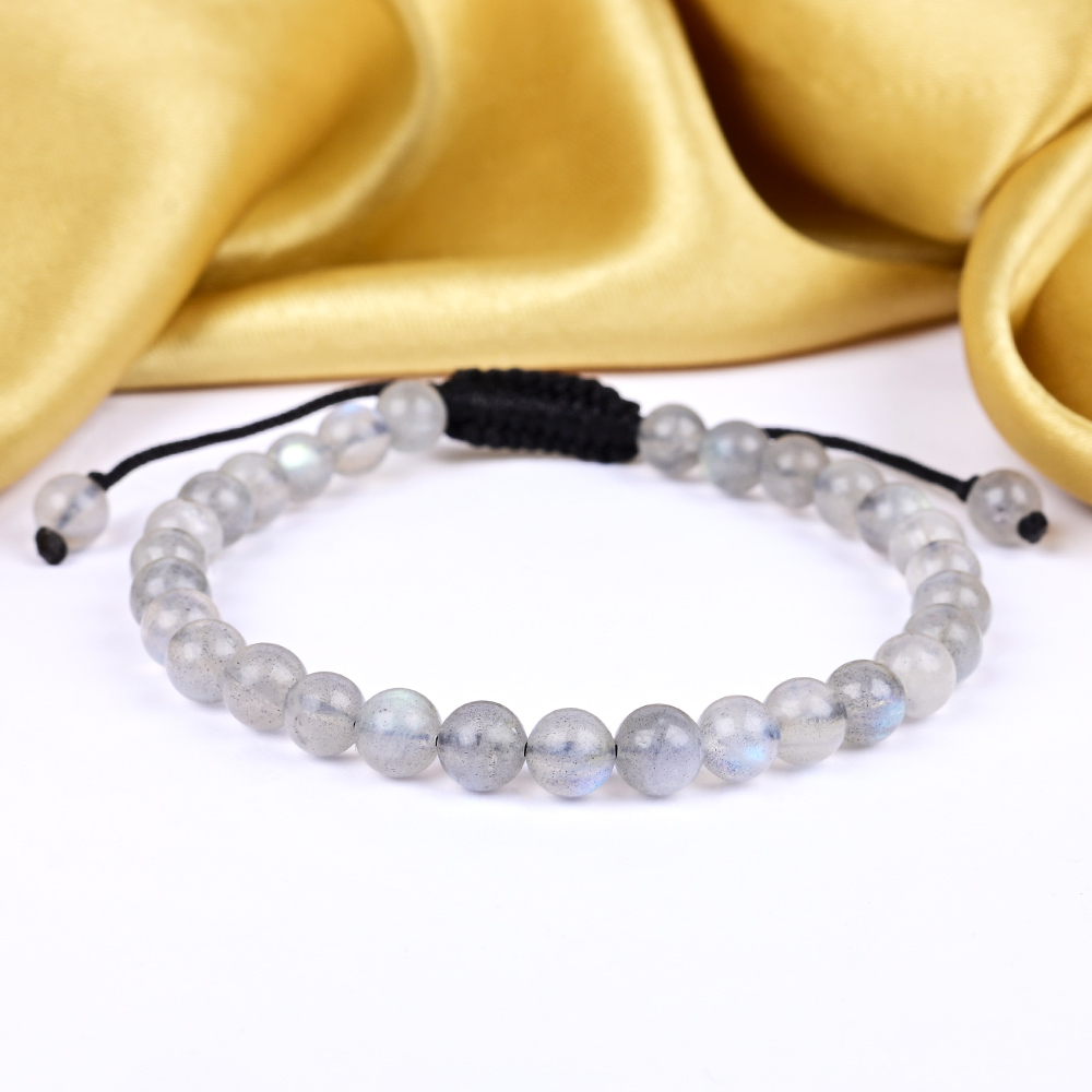Labradorite Adjustable Thread Bracelet - 6 mm