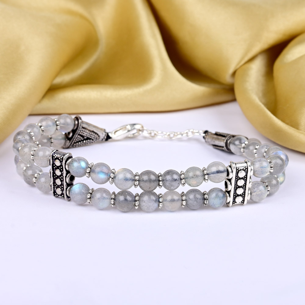 Labradorite Double Layer Bracelet - 6 mm