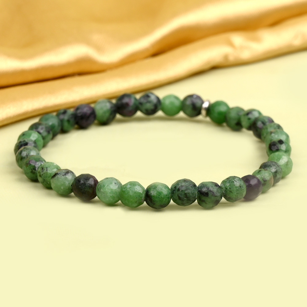 Ruby Zoisite Faceted Beads Bracelet