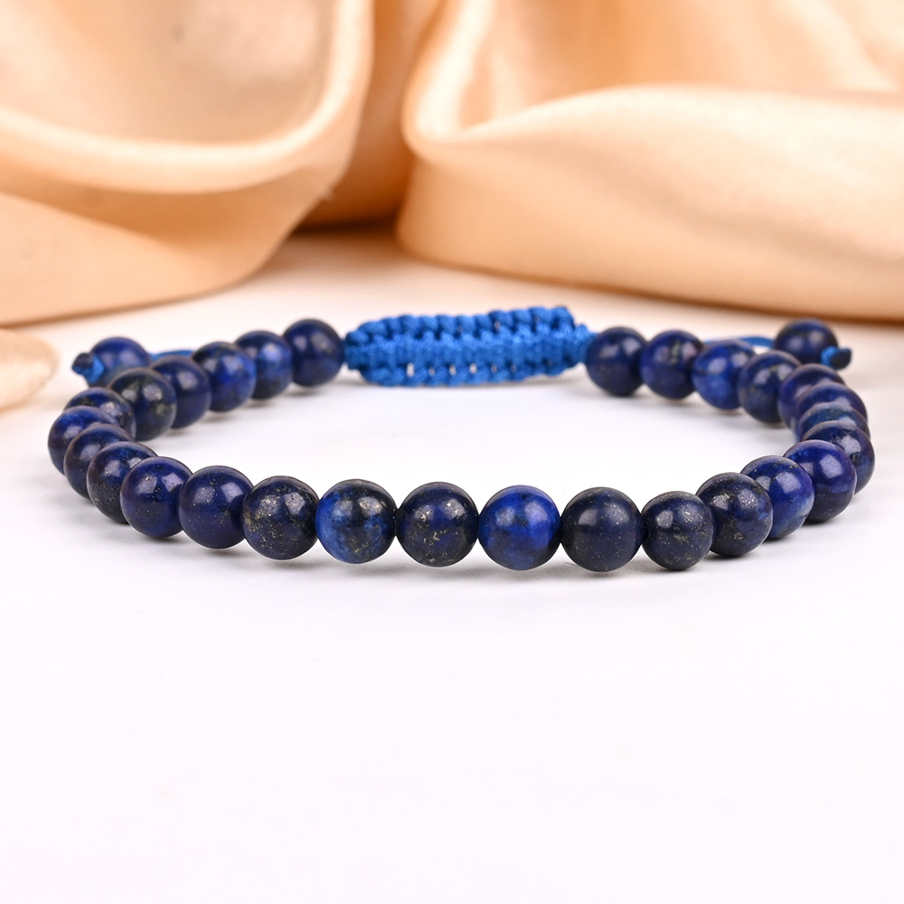 Lapis Lazuli Adjustable Thread Bracelet - 6 mm