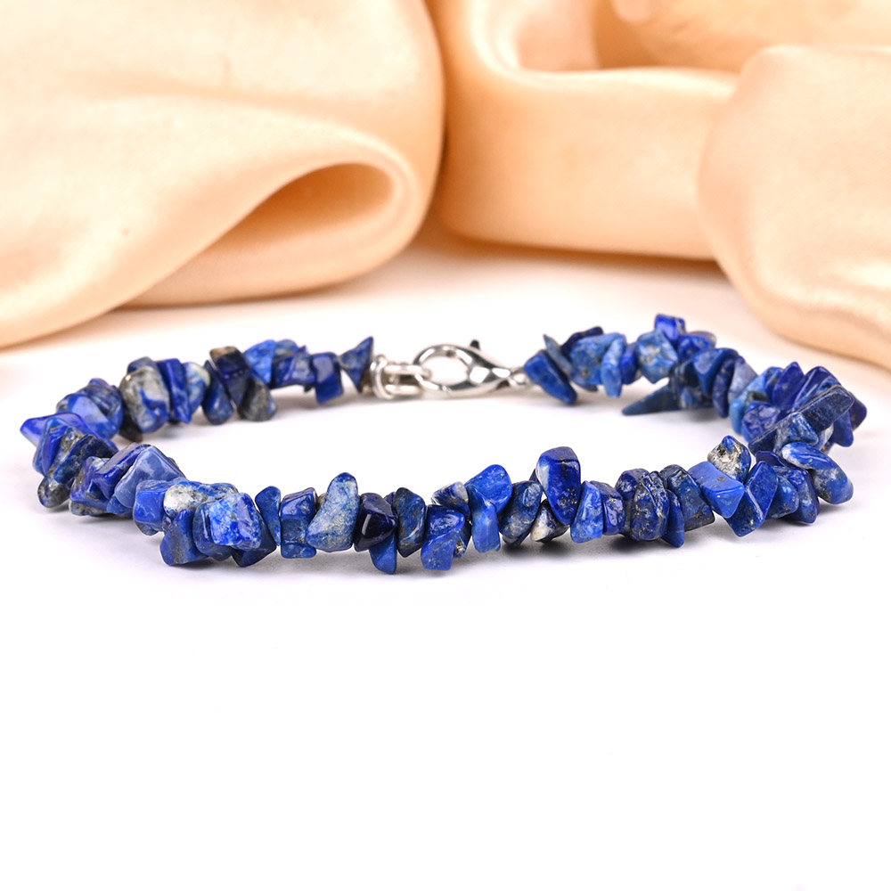Lapis Lazuli Uncut Beads Bracelet - Single Layer