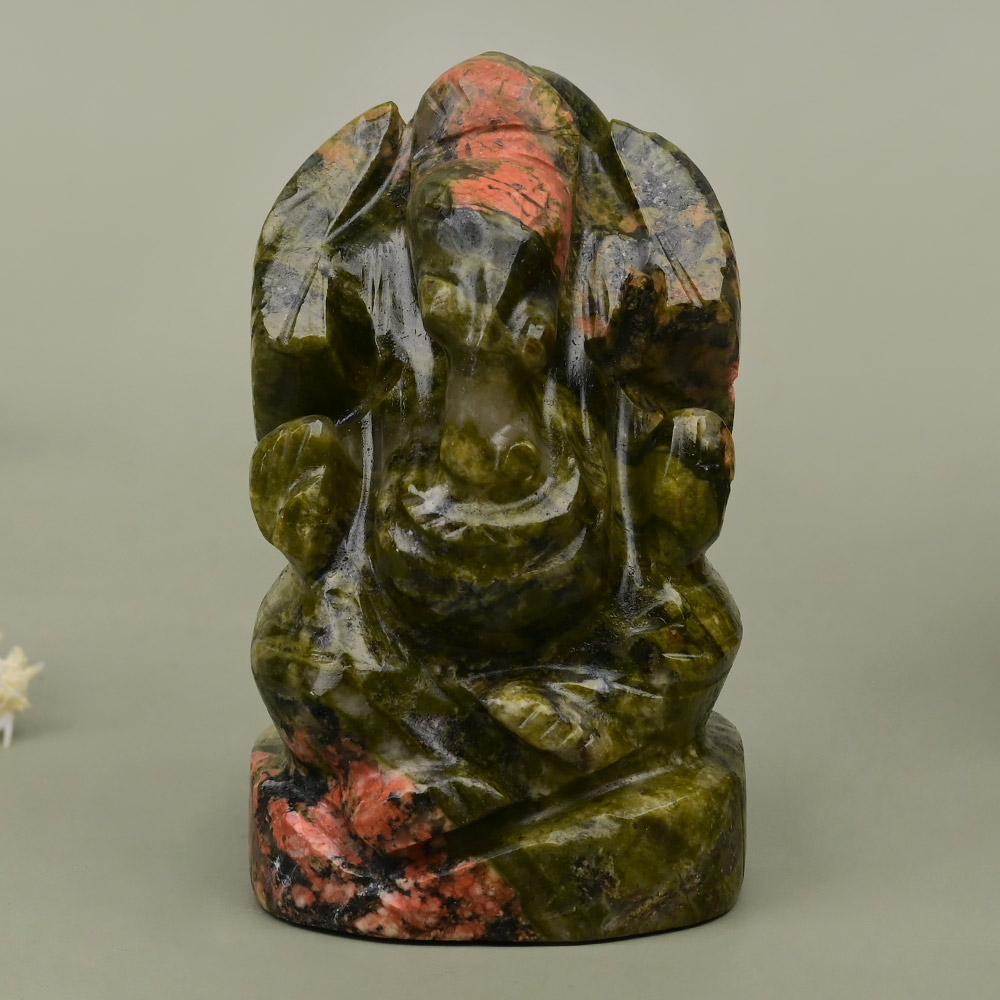 Unakite Ganesha Idol - 129 gms