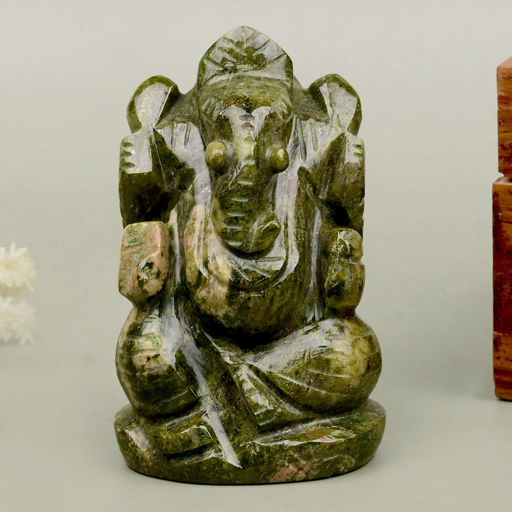 Unakite Ganesha Idol - 119 gms