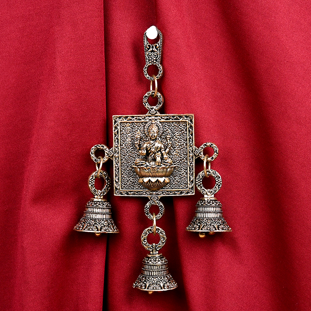 Ashtadhatu Ganesh Laxmi Door Hanging Bells