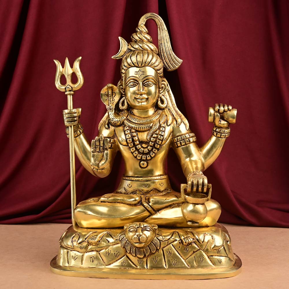 Superfine Meditating Shiva Brass Idol