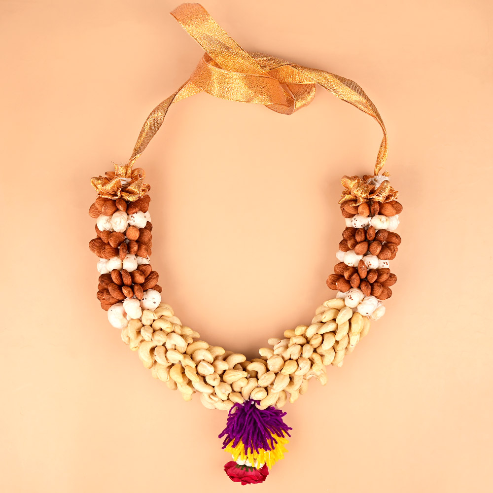 Makhan Dry Fruit Almond Cashew Mala for Deity Puja
