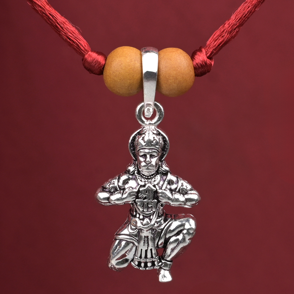 Rambhakt Hanuman 925 Silver Pendant