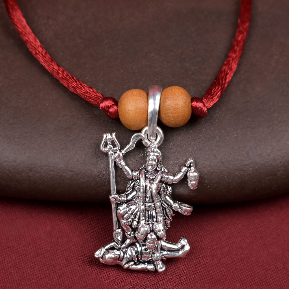 Goddess Kaali Standing Over Shiva 925 Silver Pendant
