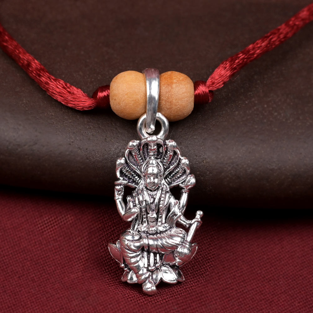 Vishnu with Sheshnaag 925 Silver Pendant