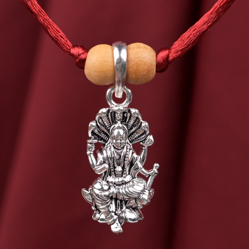 Vishnu with Sheshnaag 925 Silver Pendant