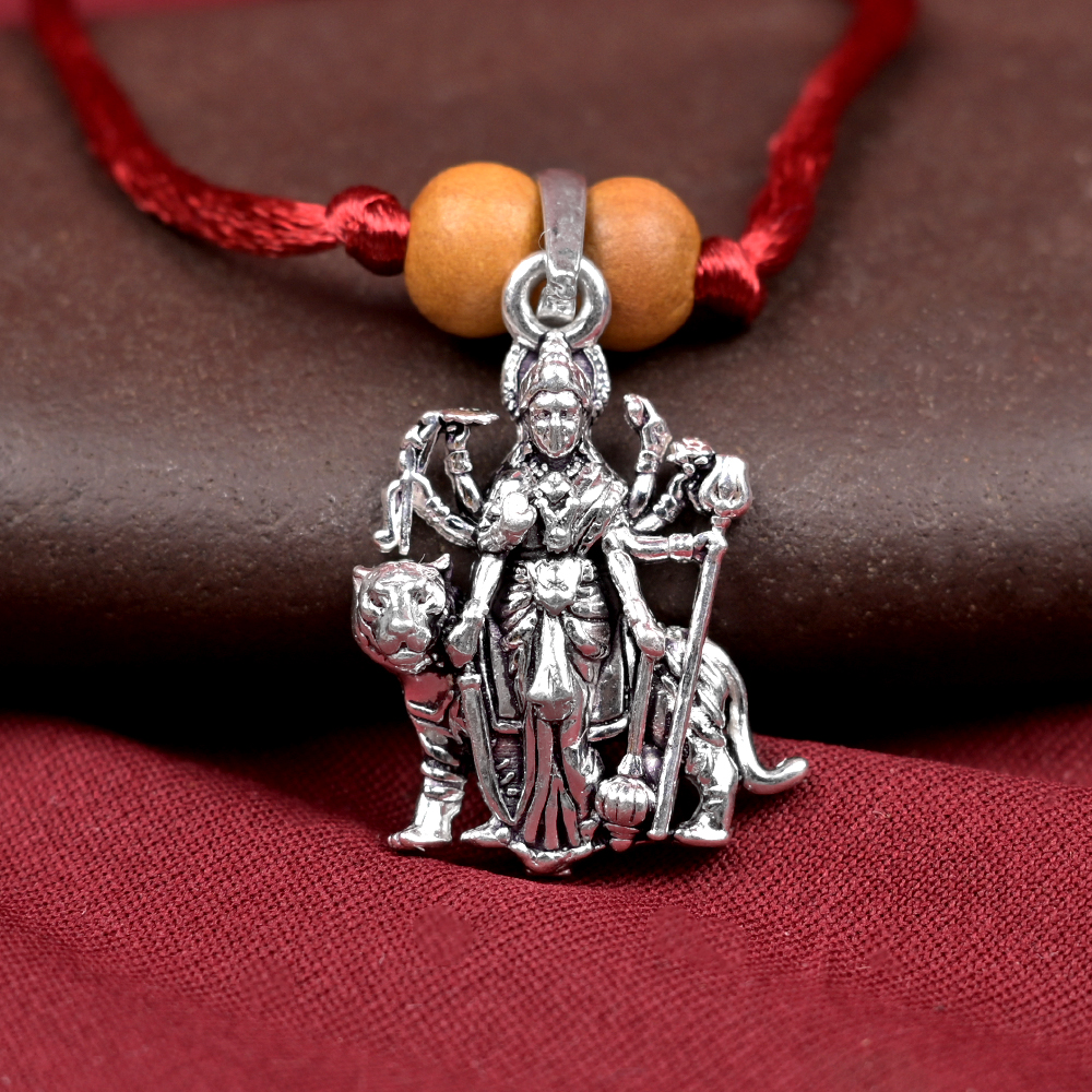 Sherawali Durga 925 Silver Pendant