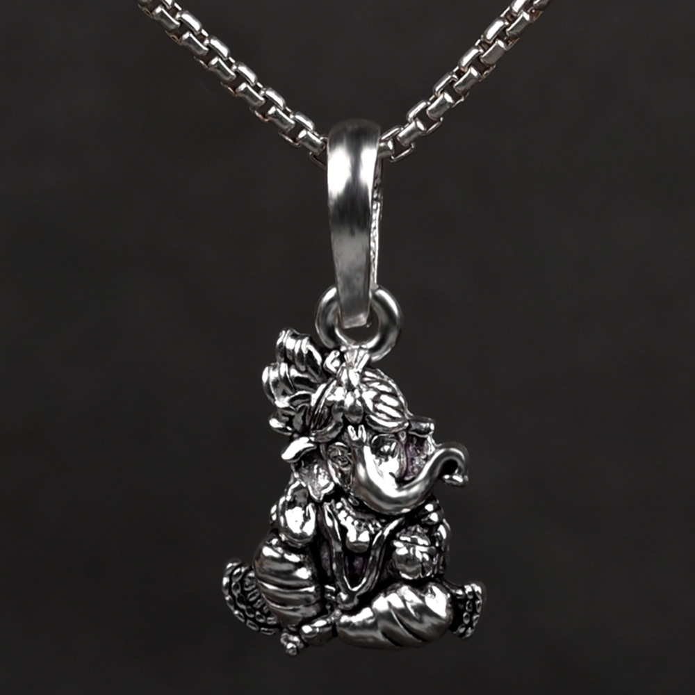 Pagdi Ganesh 925 Silver Pendant