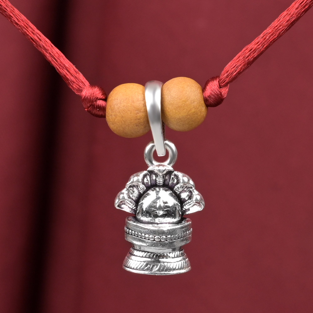 Shivling With Snake 925 Silver Pendant