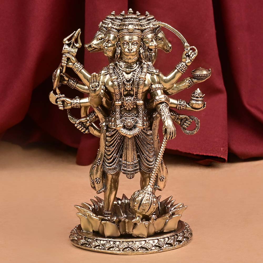 Standing Panchmukhi Hanuman Ashtadhatu Idol