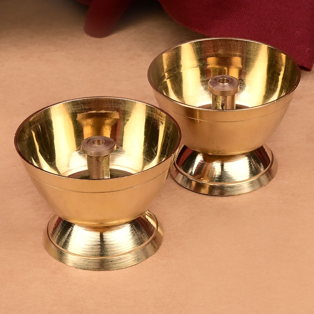 Brass Round Pyali Diya Set of 2