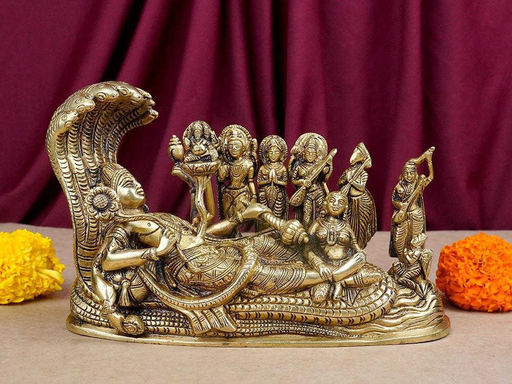 Vishnu Parivar Brass Murti