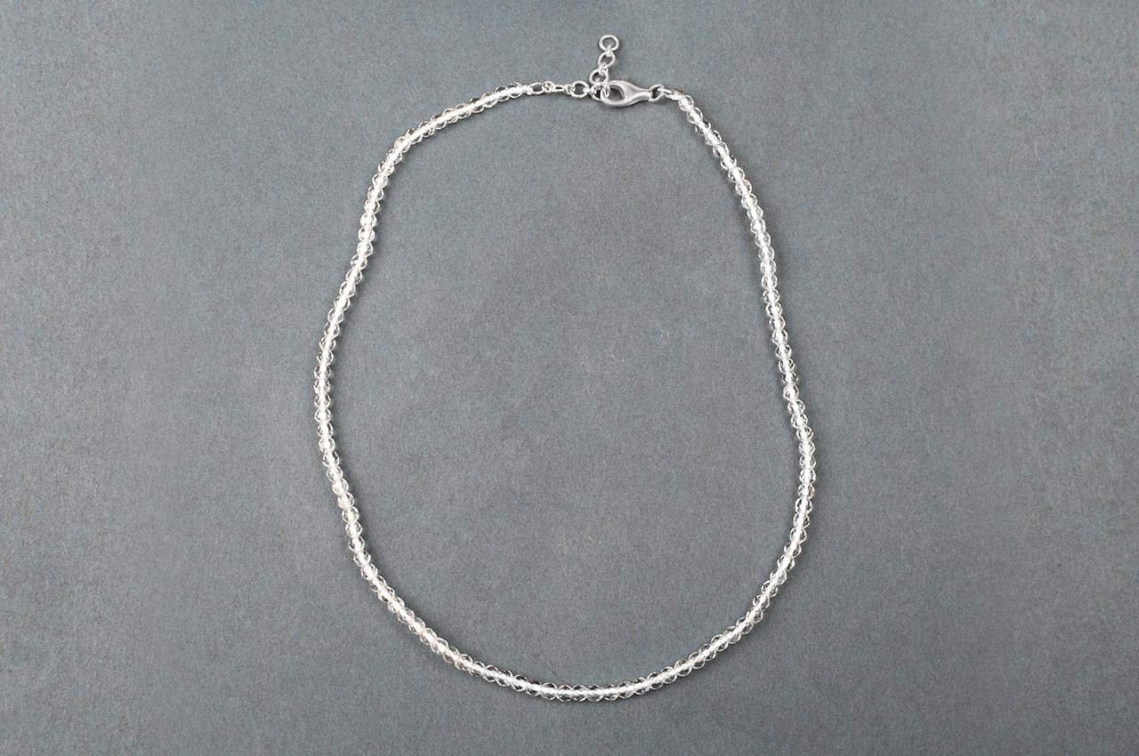 Diamond Cut Sphatik Mala in Thread (4 mm)