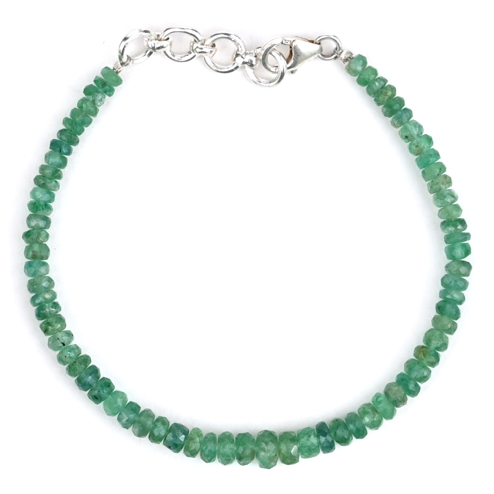 Emerald Faceted Bead Bracelet