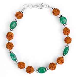 EB02-S-Rudraksha Emerald Bracelet