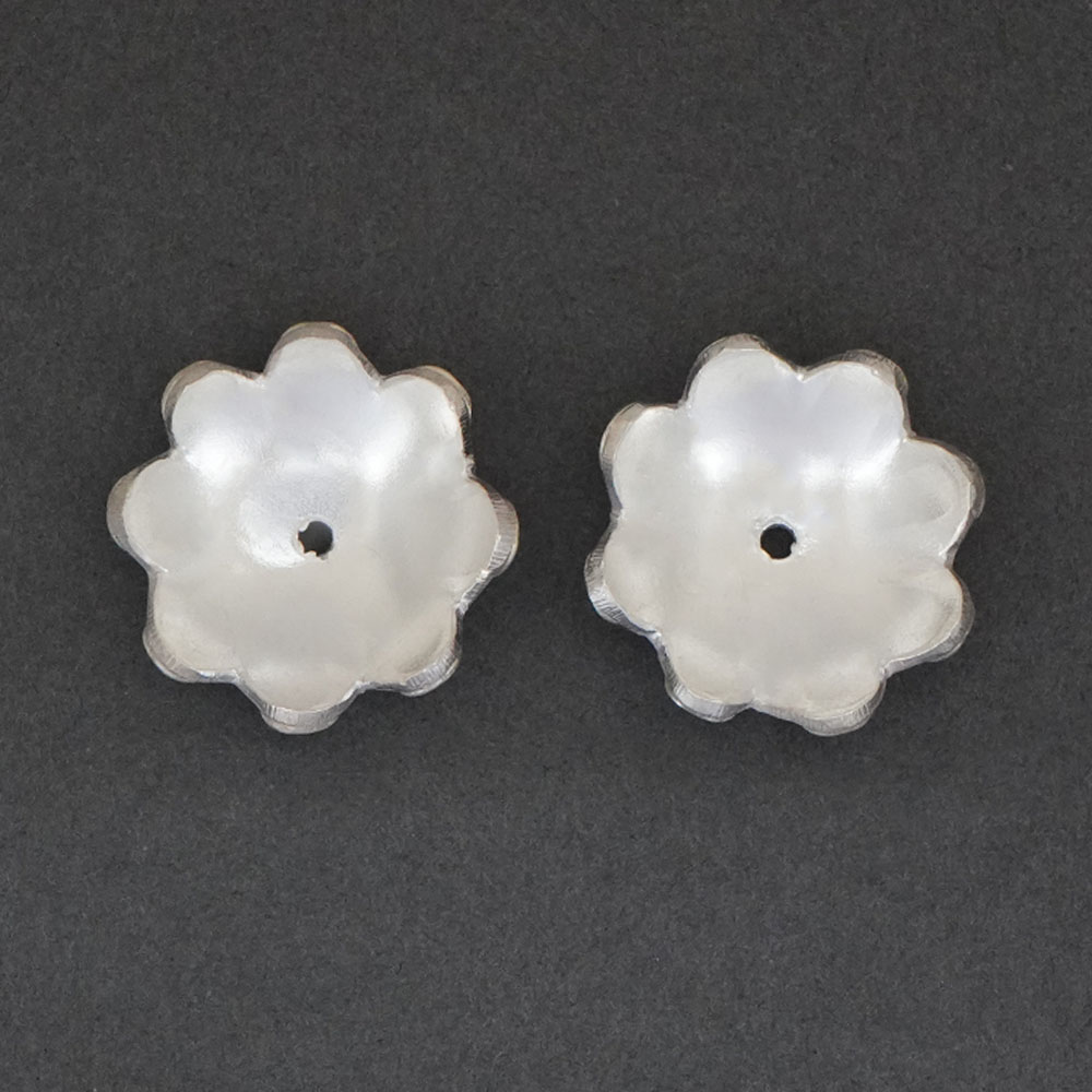 Silver heavy flower designer caps
