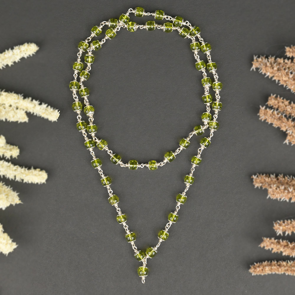 Peridot 925 Silver Mala