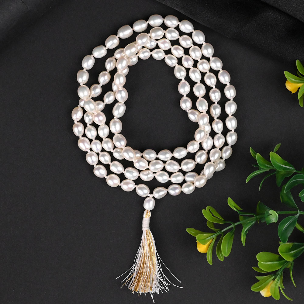 Pearl (Moti) Oval Beads Mala