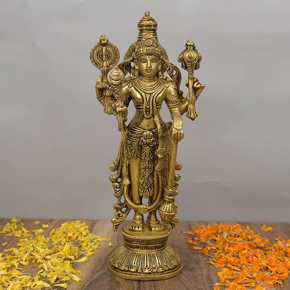 Vishnu Brass Idol (South Indian Art)