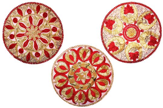 Designer Puja Thali cloth Covers - Set of 3