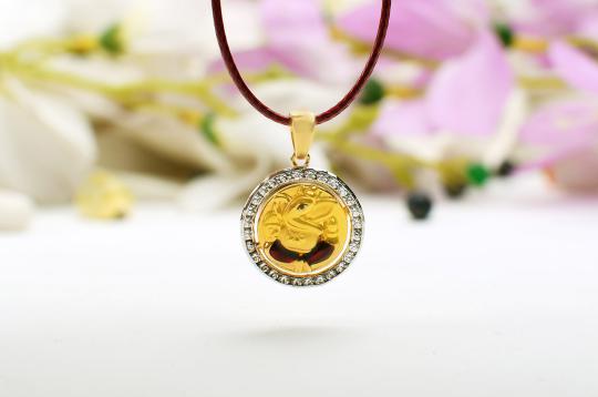 Ganesh Pendant in Gold - 2.36 gms