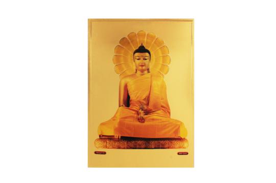 Lord Gautam Budha Photo in Golden Sheet - Large