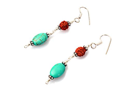 Rudraksha Turquoise Earring