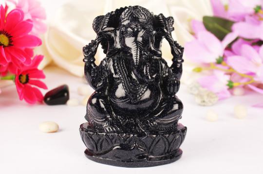 Ganesha statue in Blue Stone - 738 gms