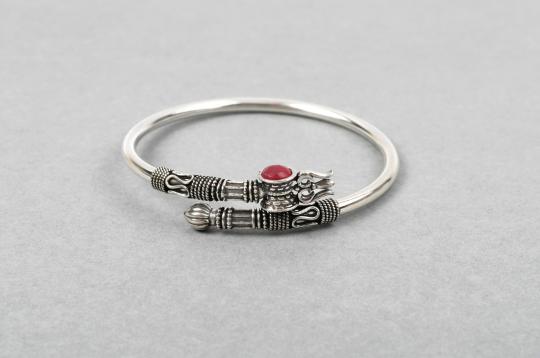 Trishul Designer Kada in Pure silver