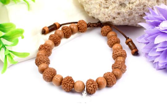 10 mukhi Krishna bracelet from Java with Sandalwood beads