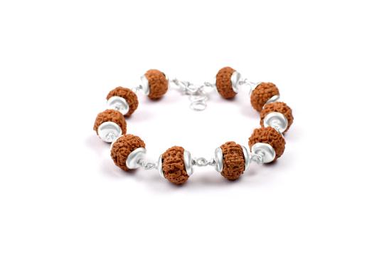 10 mukhi Krishna bracelet from Java with silver caps