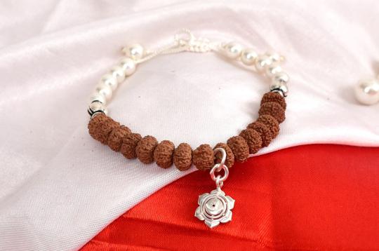 10 Mukhi Rudraksha and Pearl Bracelet