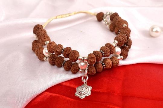 10 Mukhi Rudraksha and Pearl Bracelet - I