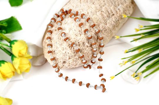 Durga Shakti Mala Tiny beads in Silver Caps