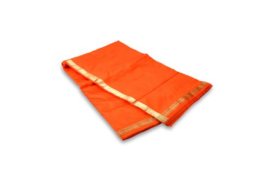 Orange Silk Dhoti with Shawl