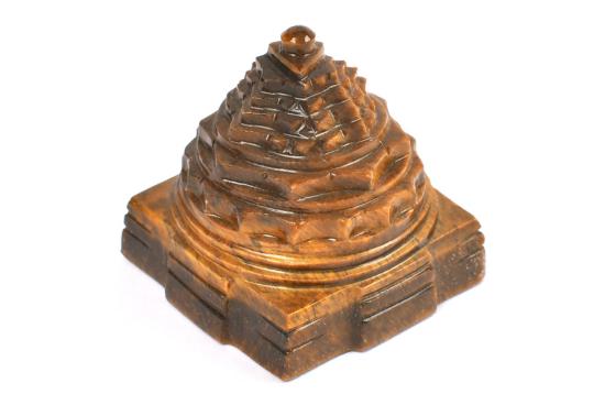 Shree Yantra in Tiger Eye Stone - 90 gms