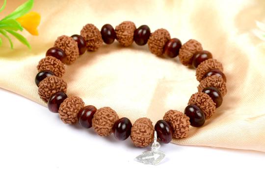 11 mukhi Ekadash bracelet from Java with Red Sandalwood beads