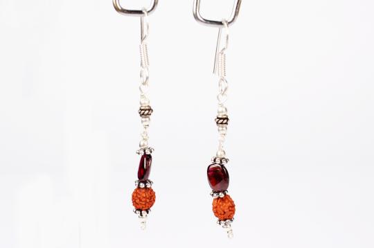 Rudraksha Garnet Earring