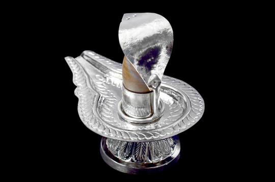 German Silver Yoni base with Narmada Lingam - XVIII