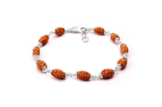 2 mukhi Moon bracelet from Java with silver caps